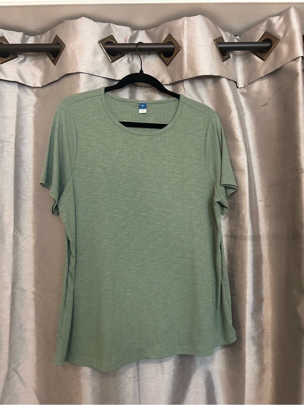 Old Navy Sage Green Ribbed Short-Sleeve Top